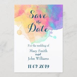 Watercolor-Spaß Save-the-Date Einladung