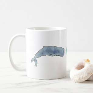 Watercolor Sperm Whale Herz 11oz Keramik Tasse