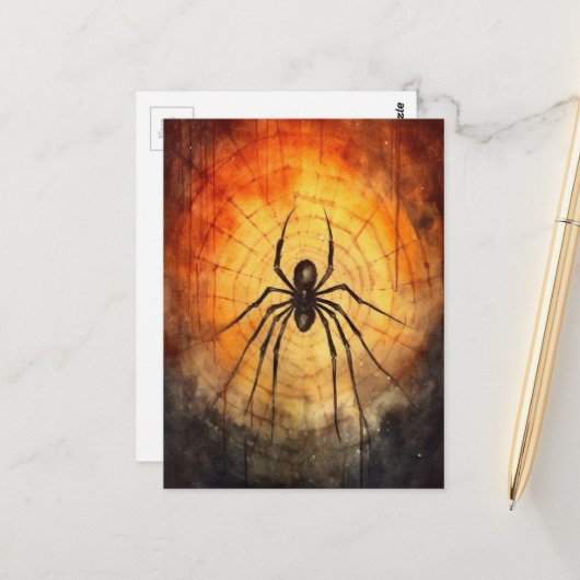 Watercolor Spider Postkarte (Vorderseite/Rückseite Beispiel)