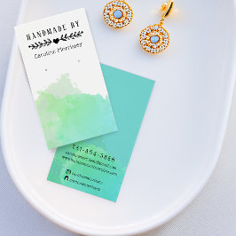 Watercolor Splash Earring Display Blue Card
