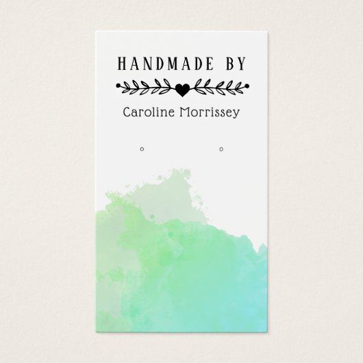 Watercolor Splash Earring Display Blue Card (Vorderseite)