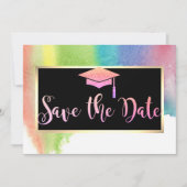 WatercoloR Splash Glitzer Abschluss Save the Date (Vorderseite)