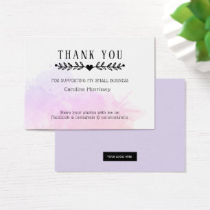 Watercolor Splash Kleinunternehmen Danke Insert