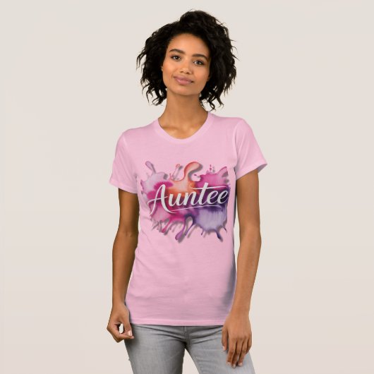 Watercolor-Splash mit Auntee-Typografie T-Shirt (Vorne ganz)