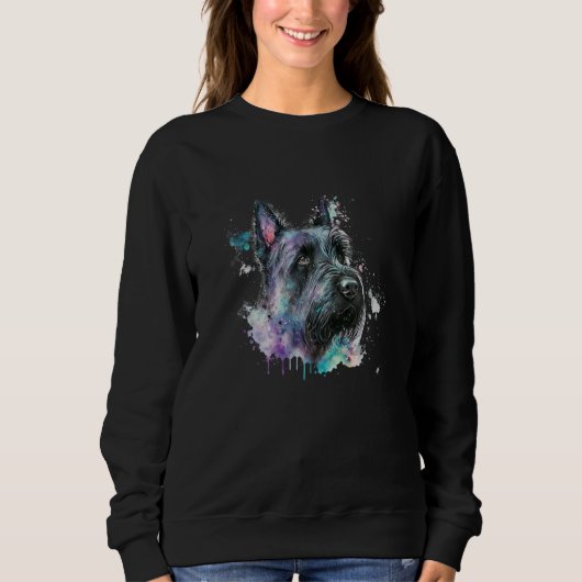 Watercolor splash scotty scottie scottish terrier sweatshirt (Vorderseite)