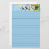 Watercolor Splash Sheet Music Heart Lined Briefpapier (Vorne/Hinten)