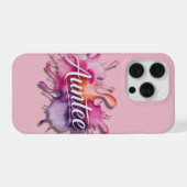 Watercolor Splash with Auntee typography  iPhone Hülle (Rückseite (Horizontal))