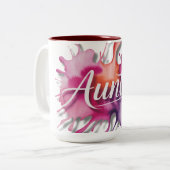Watercolor Splash with Auntee typography  Zweifarbige Tasse (Vorderseite Links)