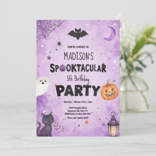 Watercolor-Spooktacular-Geist-Kürbis-Geburtstag Einladung