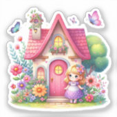 Watercolor Spring Baby Fairy Aufkleber (Vorderseite)