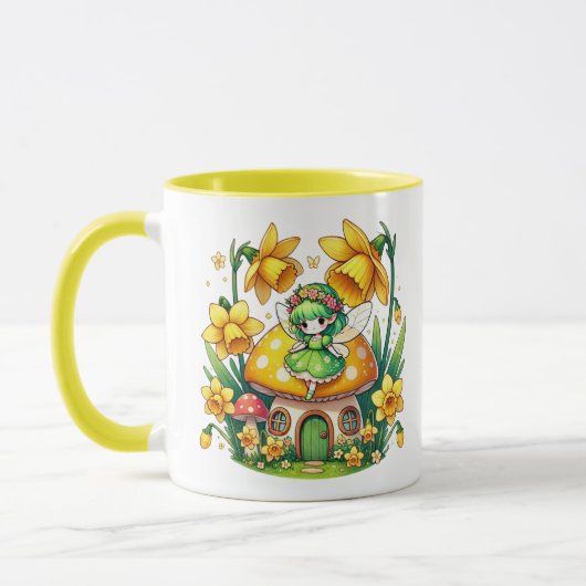 Watercolor Spring Baby Fairy Tasse (Links)