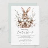 Watercolor Spring Bunny Osterfest Einladung (Vorne/Hinten)