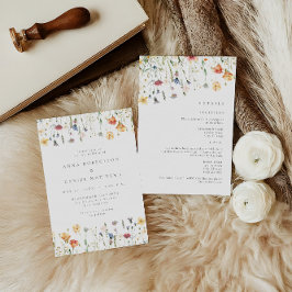 Watercolor Spring Floral All in One Wedding Einladung
