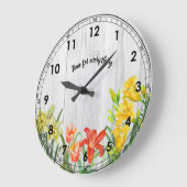 Watercolor Spring Flowers Floral Art Große Wanduhr (Winkel)