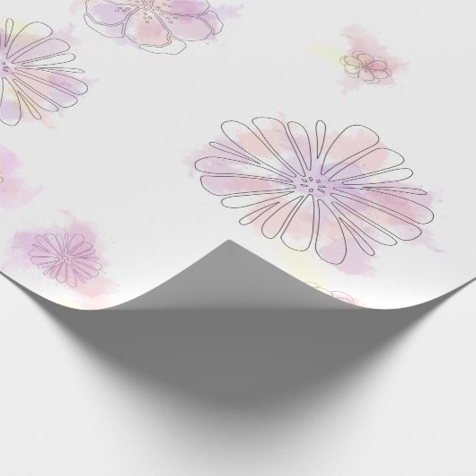 Watercolor Spring Flowers Umhüllungspapier - elega Geschenkpapier (Ecke)