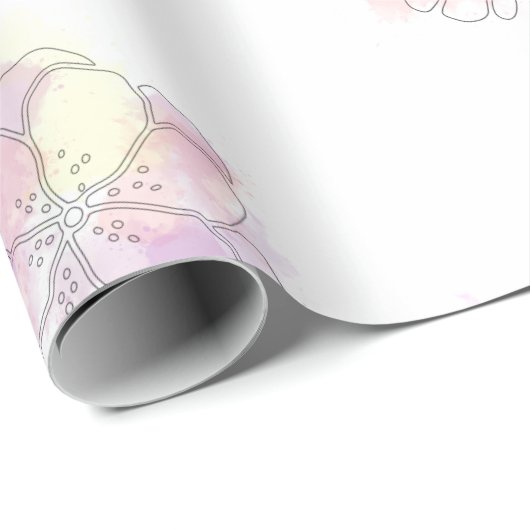 Watercolor Spring Flowers Umhüllungspapier - elega Geschenkpapier (Rolleneckpunkt)