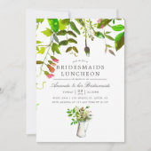 Watercolor Spring Foliage Bridesmais Luncheon Einladung (Vorderseite)