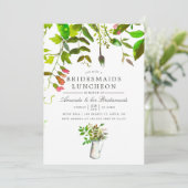 Watercolor Spring Foliage Bridesmais Luncheon Einladung (Stehend Vorderseite)