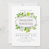 Watercolor Spring Foliage Wedding Einladung (Vorderseite)