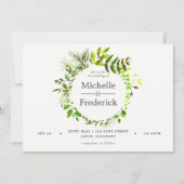 Watercolor Spring Foliage Wedding Einladung (Vorderseite)