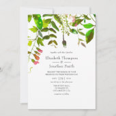 Watercolor Spring Foliage Wedding Einladung (Vorderseite)