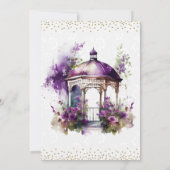 Watercolor Spring Garden Gazebo Wedding Einladung (Rückseite)
