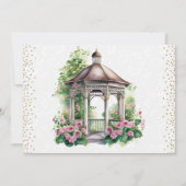 Watercolor Spring Garden Gazebo Wedding Einladung (Rückseite)