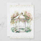 Watercolor Spring Garden Gazebo Wedding Einladung (Rückseite)