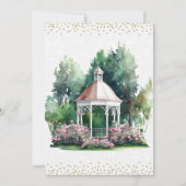 Watercolor Spring Garden Gazebo Wedding Einladung (Rückseite)