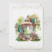 Watercolor Spring Garden Gazebo Wedding Einladung (Rückseite)