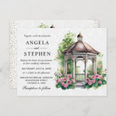 Watercolor Spring Garden Gazebo Wedding Postkarte (Vorne/Hinten)