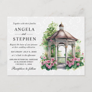 Watercolor Spring Garden Gazebo Wedding Postkarte