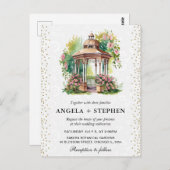 Watercolor Spring Garden Gazebo Wedding Postkarte (Vorne/Hinten)