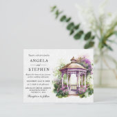 Watercolor Spring Garden Gazebo Wedding Postkarte (Stehend Vorderseite)