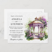 Watercolor Spring Garden Gazebo Wedding Postkarte (Vorne/Hinten)