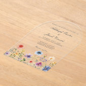 Watercolor Spring Garden Wildflower Wedding Acryleinladungen (Ablage )