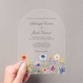 Watercolor Spring Garden Wildflower Wedding Acryleinladungen (Insitu (Handheld))