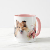 Watercolor Spring Shelties Tasse (VorderseiteRechts)