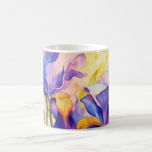 Watercolor Springtime Lila Irische Keramik Tasse (Mittel)