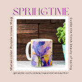 Watercolor Springtime Lila Irische Keramik Tasse