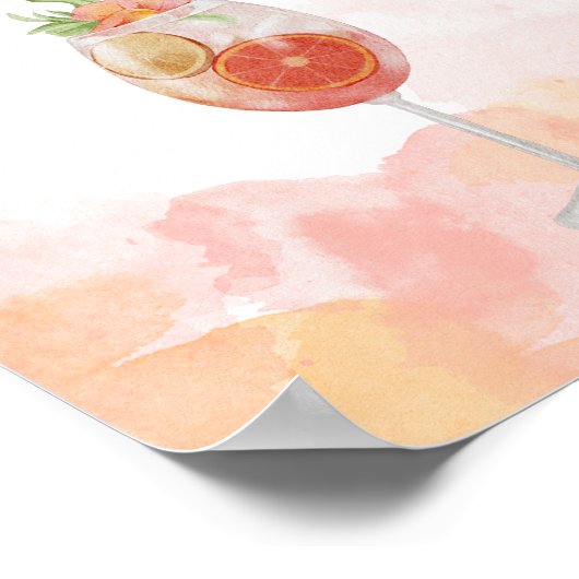 Watercolor Spritz Brautparty Game Poster (Ecke)