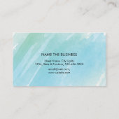 Watercolor-Spritzer-Strandaquamariner moderner Visitenkarte (Rückseite)