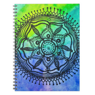 Watercolor-Spritzermandala-Notizbuch Notizblock
