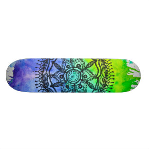 Watercolor-SpritzerMandalaSkateboard Megaflora Skateboard