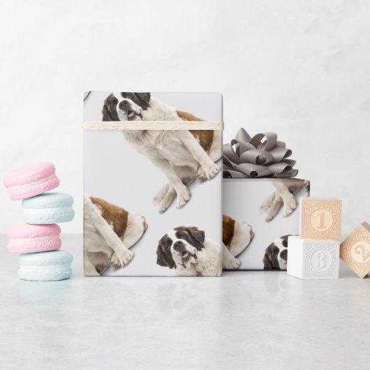 Watercolor St. Bernard Dog Tierfreund Kunst, Dicht Geschenkpapier (Babyparty)