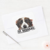 Watercolor St. Bernard Quadratischer Aufkleber (Umschlag)