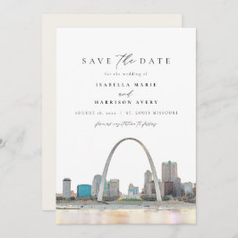Watercolor St Louis Arch Wedding Save the Date Einladung