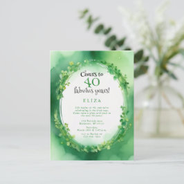 Watercolor St. Patrick´s Day Kleeblatt Geburtstag Postkarte
