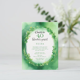 Watercolor St. Patrick´s Day Kleeblatt Geburtstag  Postkarte