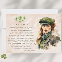 Watercolor St. Patrick's Day Irish Gedicht Feiertagskarte